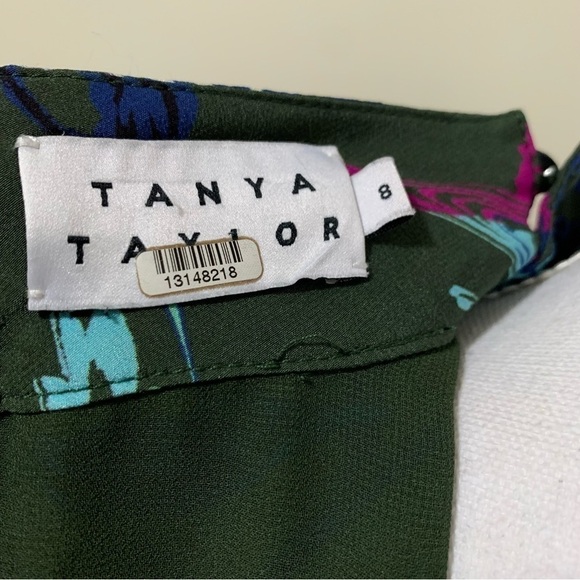Tanya Taylor Printed Clarisse Dress in Army Green sz 8 - Picture 4 of 6